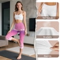 thumbnail image 7 of SCRAWLGOD Mermaid Scales Seashell Pink Stretch Capri Leggings for Women, Lightweight High Waisted Yoga Pants with Pockets, Breathable Tummy Control Workout Leggings Yoga Capris, 3XL, 7 of 7