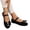 Black, variant on KEVCHE Womens Bow Decoration Single-Strap Dress Shoes, Round Toe Comfortable Flats for Daily Fashion and Party Occasions, Stylish Wide Width Casual Footwear