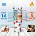 thumbnail image 4 of 40oz Cute Watermelon Pattern Stainless Steel Flip Straw Tumbler Spill Proof Travel Cup Double Wall Vacuum Insulated Coffee Mug with Top Handle, 4 of 6