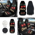thumbnail image 2 of Yuyamidu Cherry Car Seat Cover Set 12 PCS Auto Bucket Seat Covers for Women Steering Wheel Cover Seat Belt Pad Armrest Cover Garbage Bin Air Vent Pocket Rearview Mirror Cover Coaster Keychain, 2 of 6