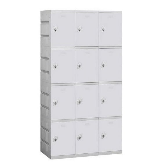 Salsbury 94368BL-U 12 in. Four Tier Plastic Locker - Unassembled, Blue - 6 ft. x 3 x 18 in.