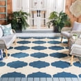 thumbnail image 2 of Safavieh Courtyard Elwyn Geometric Indoor/Outdoor Area Rug, Beige/Navy, 8' x 11', 2 of 10