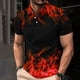 thumbnail image 2 of Camisetas de Manga Corta de los Hombres Casual Gradiente Solapa Botón Arriba Camiseta, Top Ligero para el Hogar, Uso Diario Y Cómodo, 2 of 5