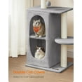 thumbnail image 2 of Small Cat Tree Tower with 2 Caves for Multi-Cat Households, Kittens, Scratching Posts, Light Gray UPCT005G01, 2 of 5
