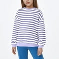 thumbnail image 6 of jobturf Girls Long Sleeve Shirts Casual&nbsp;Loose Crewneck Sweatshirt Comfy Lightweight Going Out Tops Fall Spring Fashion Striped Blouses Size&nbsp;1-12&nbsp;Years, 6 of 7