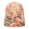 thumbnail image 5 of Idoravan Print Cardigan Sweaters for Women Women's Casual Printed Knitted Cardigan Button Coat Orange S, 5 of 5