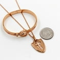 thumbnail image 6 of Uloveido Rose Gold Plated Stainless Steel Egyptian Ankh Cross Heartbeat Lock Bracelet and Shield Key Pendant Necklace Couples Jewelry Set for Men Women Y1481, 6 of 7