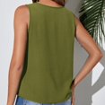 thumbnail image 4 of Gibobby Verano moda damas chaleco cuello en V Color sólido Casual sin mangas Top(Verde,CH), 4 of 5