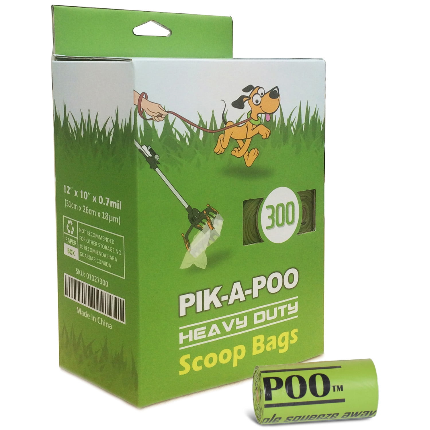 PIKAPOO 7 ONEHANDED POOP SCOOP REFILL BAGS (300 COUNTS)
