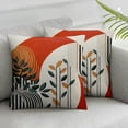 thumbnail image 3 of Boho Summer Pillow Covers  Burnt Orange Tropical Leaf Outdoor Decorative Throw Pillows, Mid Century Abstract Art Farmhouse Decor Pillowcase Cushion Cover for Couch Sofa, 3 of 7