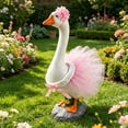 thumbnail image 2 of TACILIP Outdoor Decor, 1PC For 23inch White Gooses Clothing Porch Gooses Chiffon Skirt Lawns Gooses And Garden Clothing Set, Home Gifts, 2 of 7