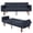 Polyester Black, variant on MIKIBAMA 68.Inch Black 2 Seat PU Leather Mid Century Modern Convertible Futon Sofa Bed Tufted Split Back With Solid Wood Legs for Small Spaces