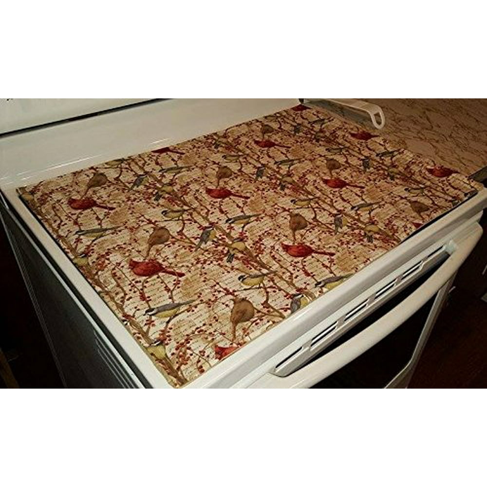 Penny's Needful Things Birds & Berries Glass Stove Top/Cook Top Cover