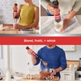thumbnail image 3 of BLACK+DECKER Kitchen Wand Cordless Immersion Blender, 3 in 1 Multi Tool Set, Hand Blender with Charging Dock, Whisk and Milk Frother, Red (BCKM1013KS06), 3 of 5
