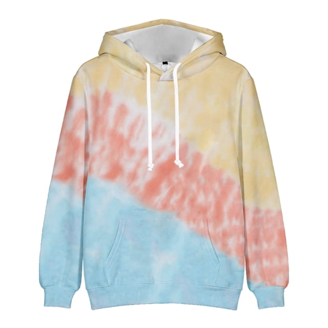 Hombres Casual Moda Cuello Redondo Sudadera Tie-dye Patrón 3D Print Pullover Manga Larga Tops Pompotops oipoqjl38771