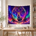 thumbnail image 5 of Golden Stag Within an Ornate Circle under Aurora Skies, Dreamy Fantasy for Wildlife Lovers, Northern Sky Art, Christmas Gift, Tapestry Wall Hanging for Bedroom and Living Room, 5 of 7