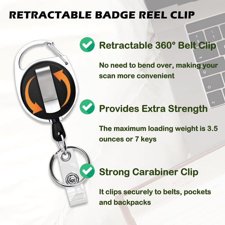 Cute Flower Retractable Badge Reel With Card Holder & Keychain - Vertical ID Badge Holder For Work