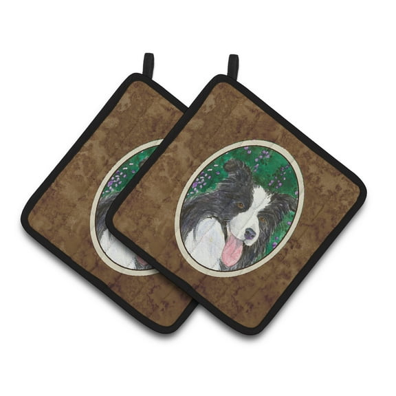 Carolines Treasures SS1053PTHD Border Collie Pair of Pot Holders, 7.5HX7.5W, multicolor