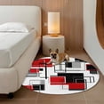 thumbnail image 2 of Round Rugs 3Ft, Red Grey Black Round Area Rug Washable Indoor Throw Carpet, Irregular Abstract Modern Geometric Small Non Slip Circle Rug for Bedroom Living Room Home Decor Aesthetic, 2 of 8