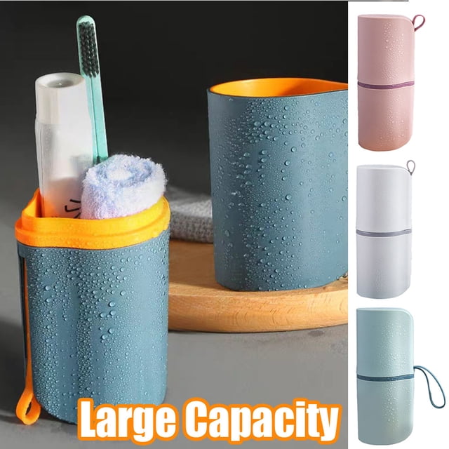 Neinkie 650ML Travel Toothbrush Cup Case,Toothbrush Holder with Cover Travel Toothbrush Containers Portable Toothpaste Storage Toothbrush Case and Carrier for Camping School Business Trip