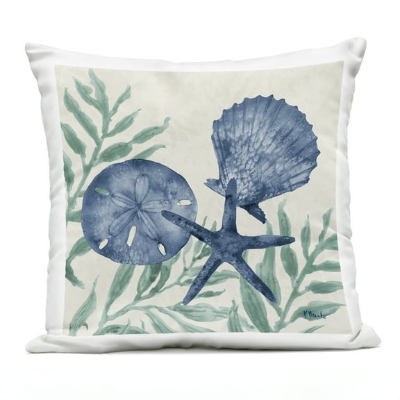 Stupell Industries Maritime Tampico Shells Outdoor Printed Pillow design by Paul Brent, 18 x 7 x 18