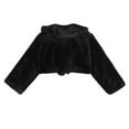 thumbnail image 2 of Yartina Little Girls Long Sleeve Faux Fur Cardigan Shrug Princess Wedding Flower Dress Cover Up Black 6-7, 2 of 7