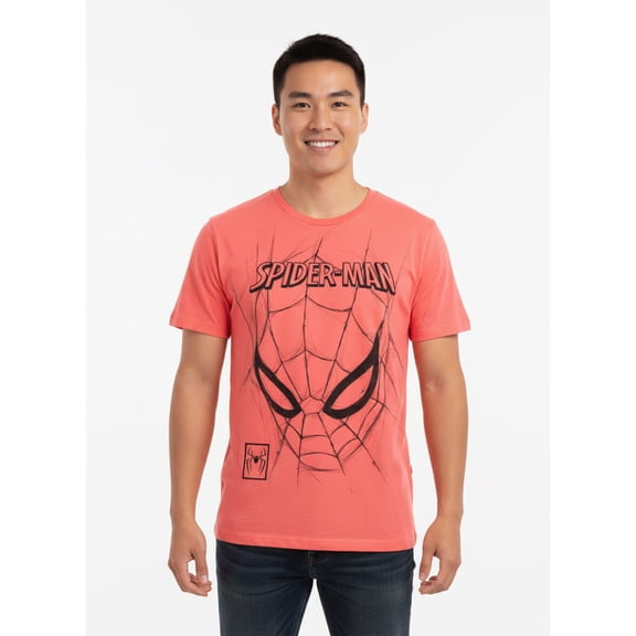 Marvel Spider-Man, Men's & Big Men's Graphic Tee, Sketch Face, Sizes S-3XL
