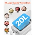 thumbnail image 2 of VEVOR Commercial Meat Tumbler Marinator, 20L Vacuum Tumbler Marinating Machine with Bidirectional Rotation and 3-Speed, Stainless Steel Vacuum Curing Machine for Chicken Steak Pork, Restaurant, 2 of 9
