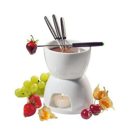 10 Piece Meat Fondue Set - Imperial Home 0.44 qt. Ceramic Fondue Set