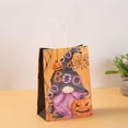 thumbnail image 4 of Sahpxhe Halloween Kraft Paper Gift Bags,Spooky Pattern Treat Bag with Handles,Reusable Party Favor Bags Candy Bags for Trick or Treat,8.3X5.9X3.1in Orange-E, 4 of 7