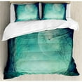 thumbnail image 3 of Halloween Duvet Cover Set Twin Size, Spooky Teal Forest Moon and Vain Branches Mystical Haunted Horror Rustic Imagery Print, Decorative 2 Piece Bedding Set with 1 Pillow Sham, Teal, by Ambesonne, 3 of 3