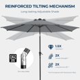 thumbnail image 5 of 9ft Outdoor Patio Umbrella - Market Table Pool Deck Umbrella UPF50+ UV Protection with Push Button Tilt, Crank and 8 Sturdy Ribs (Dark Blue, No base), 5 of 8