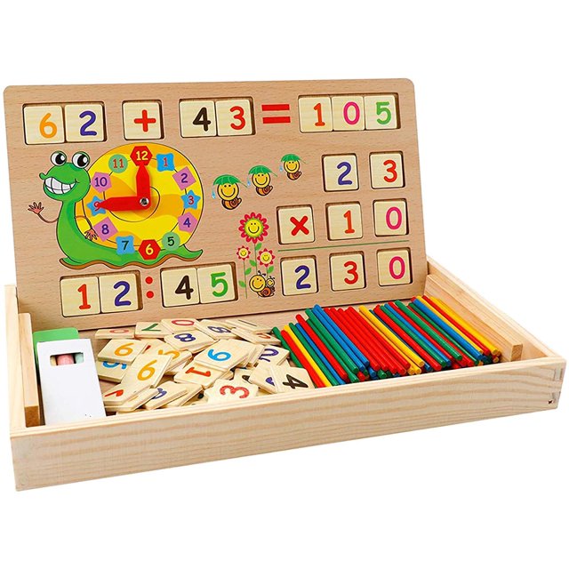 Juguete de Madera para Aprender Matemáticas Oso de Fresa para Niños de 3 a 5 Años