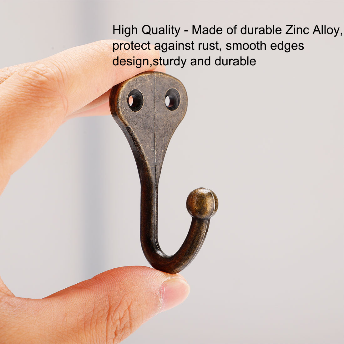 Unique Bargains 4Pcs Curtain Tiebacks Hook Zinc Alloy Vintage Holdback Wall Hooks