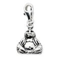 thumbnail image 1 of Sterling Silver Amore La Vita Polished 3-D Antiqued Buddha Charm Pendant with Fancy Lobster Clasp, 1 of 4
