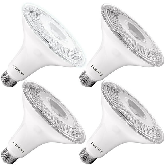 Luxrite Dusk to Dawn PAR38 LED Bulb 5000K Bright White 1250 Lumens Wet Rated Security Spotlight UL Listed E26 4-Pack