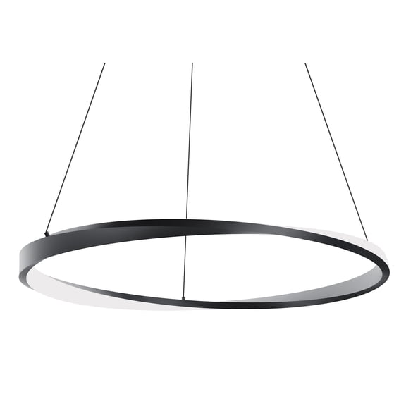 Afx Obrp40lajud Oberon 40" Wide Led Ring Chandelier - Black