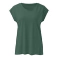 thumbnail image 4 of OSOLU Solid Color Women Tops With Sleeves Summer Vest Casual Basic T-Shirt Tshirts Tee Loose Fitting Shirt Classic Dailywear, 4 of 4