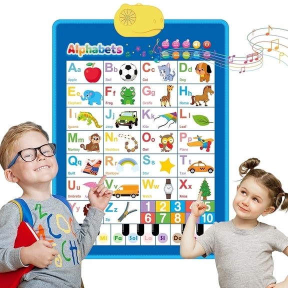 Dammyty Electronic Alphabet Poster Toddler Toys, Interactive Alphabet Wall Chart Educational Toys, ABC Chart Learning Toys for Toddlers Ages 1-4