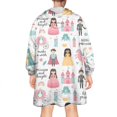 thumbnail image 2 of Fantasy Princess Pattern Wearable Oversized Blanket,Wearable Blanket Hoodie for Adults,Cozy Hooded Blankets with Super Pockets,Super Warm Fuzzy Pullover for Women & Men, 2 of 6