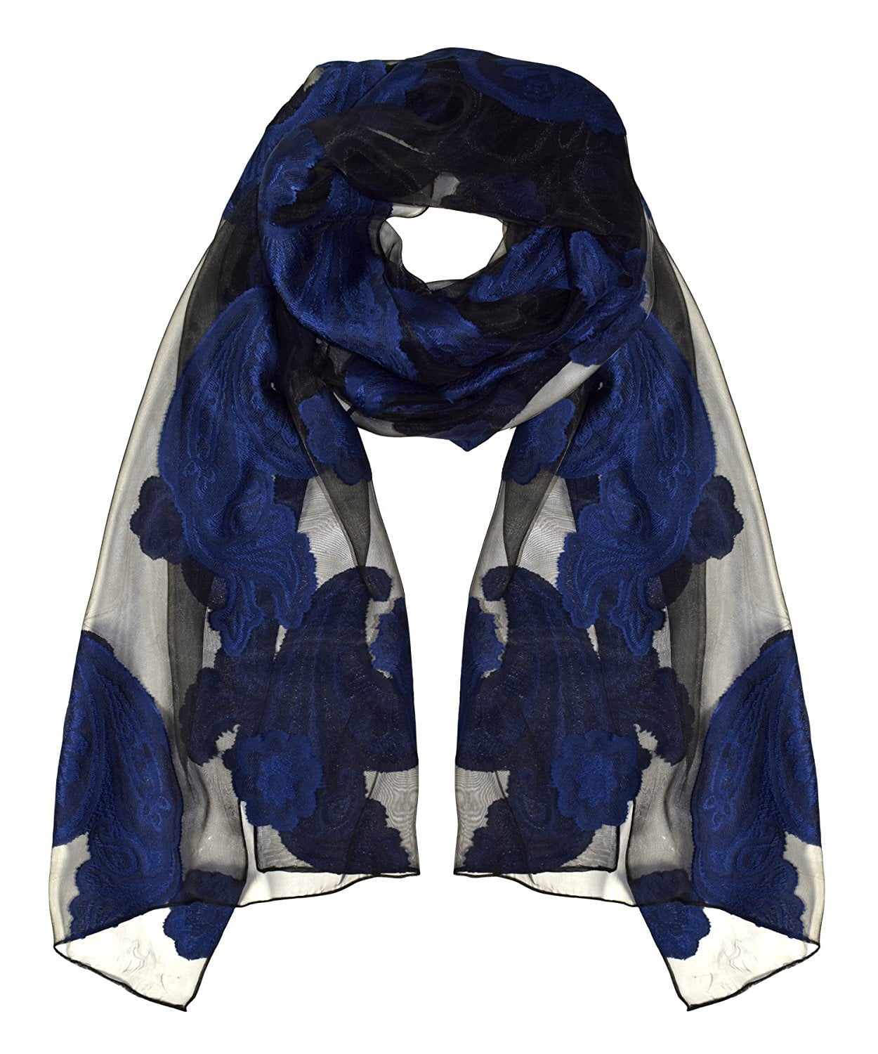 royal blue sheer shawl