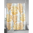 thumbnail image 5 of Fsddascl Orange Gray Coral Coastal Shower Curtain Set - 66" x 72" Washable Bathtub Curtain with 12 Hooks, Summer Beach Seaside Nautical Waterproof Fabric Stall Shower Curtains for Bathroom/Bathtub, 5 of 6