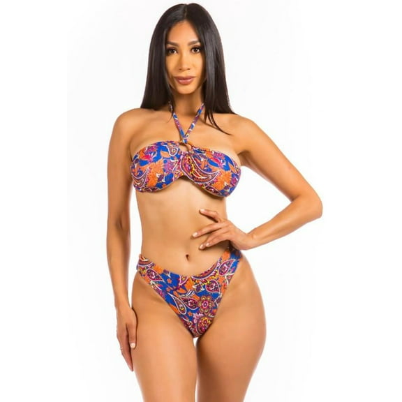 Halter Bandana Print Bikini