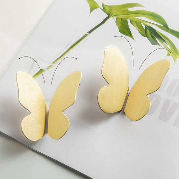 Goodhd A Pair Nordic Style Brass Furniture Handles Gold Butterfly Cabinet Drawer Pulls