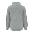 thumbnail image 4 of Vedolay Women's Sweaters Women's 2023 Long Lantern Sleeve Halter Neck Cutout Knit Pullover Sweater,Gray XL, 4 of 5