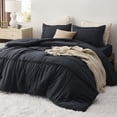 thumbnail image 1 of Juego de Edredón Bedsure Queen con Sábanas 4 Piezas Ropa de Cama Negra, 1 of 9