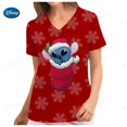 thumbnail image 1 of Disney-uniforme de enfermera de manga corta con cuello en V y bolsillo para mujer, monos informales, camiseta, Top de cuidado, 1 of 4