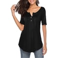 thumbnail image 2 of Kiapeise Plus Size Women Summer Loose Low Chest Wild Short Sleeve Pullover Top, 2 of 5