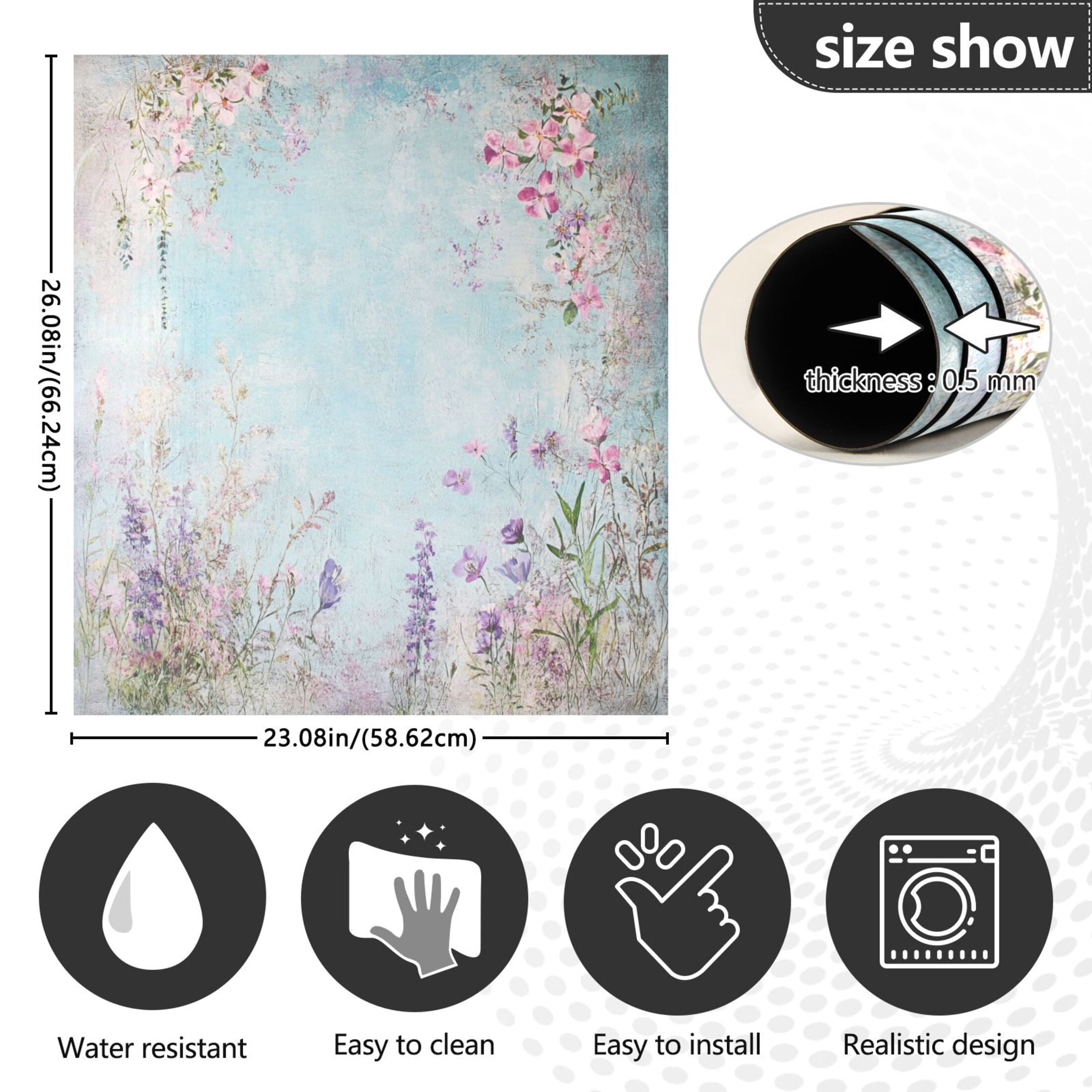 Dishwasher Magnetic Sticker 23x26 Inch Refrigerator Magnetic Sticker Washing Machine Magnetic Sticker Kitchen Panel Magnetic Sticker Home Decor Cool Cartoon Colorful Flowers