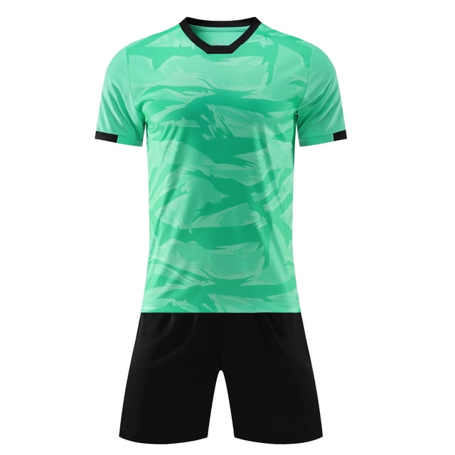 Odeerbi Niños Niñas Malla Fútbol Formación Uniforme Conjunto Gradiente Manga Corta Camiseta Shorts Rápido Seco Conjunto Atlético Para 1-14 Años